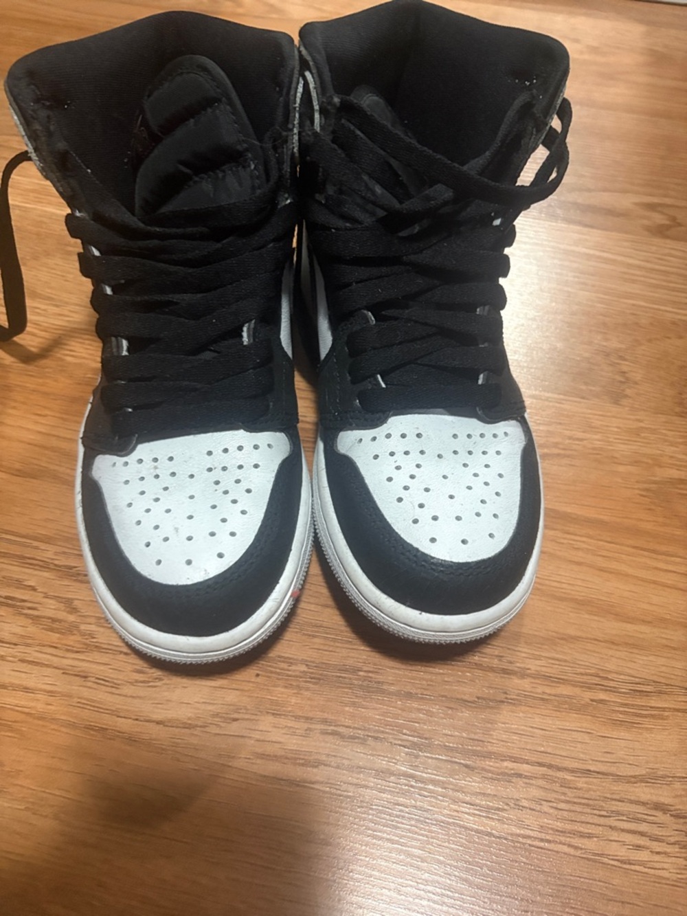 Jordan Men's Black and White High-Top Sneakers